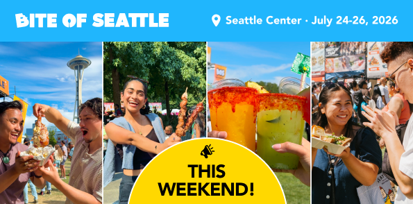 Photo collage with text announcing The Bite of Seattle 2026