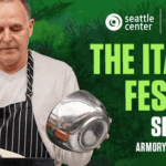 Marketing image showing a man cooking. The Italian Festival September 26-27